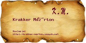 Krakker Márton névjegykártya