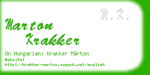 marton krakker business card